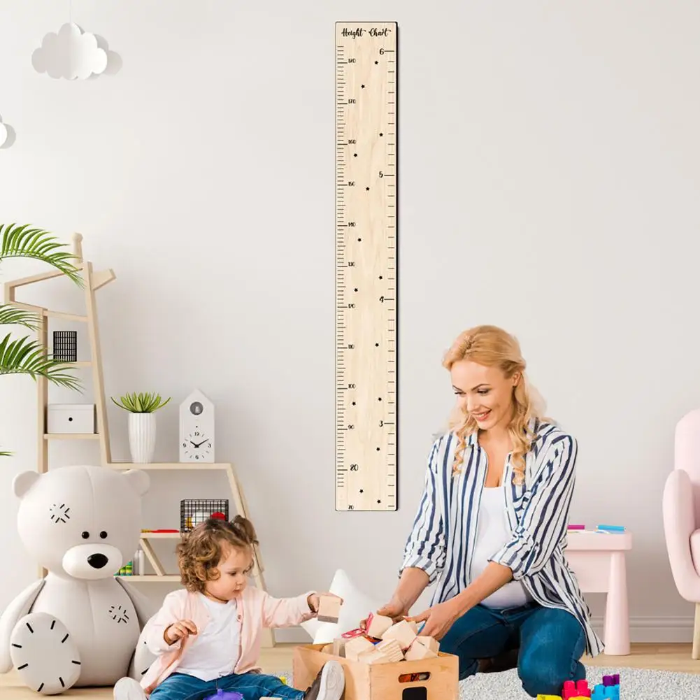Wall Hanging Kids Growth Chart Precise Scale Children Room Nursery Baby to Adults Wooden Splicing Height Measurement Ruler