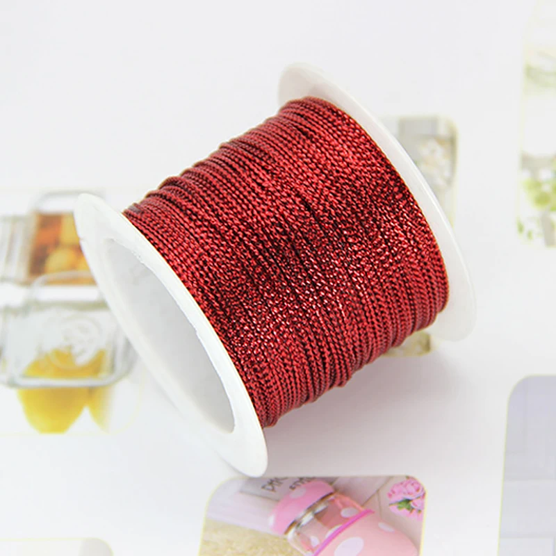 Description Picture 5 of itemGold/Silver Thread Macrame Cord Rope Bracelet Necklace Braided String For DIY Tassels Beading Shamballa String Jewelry Making