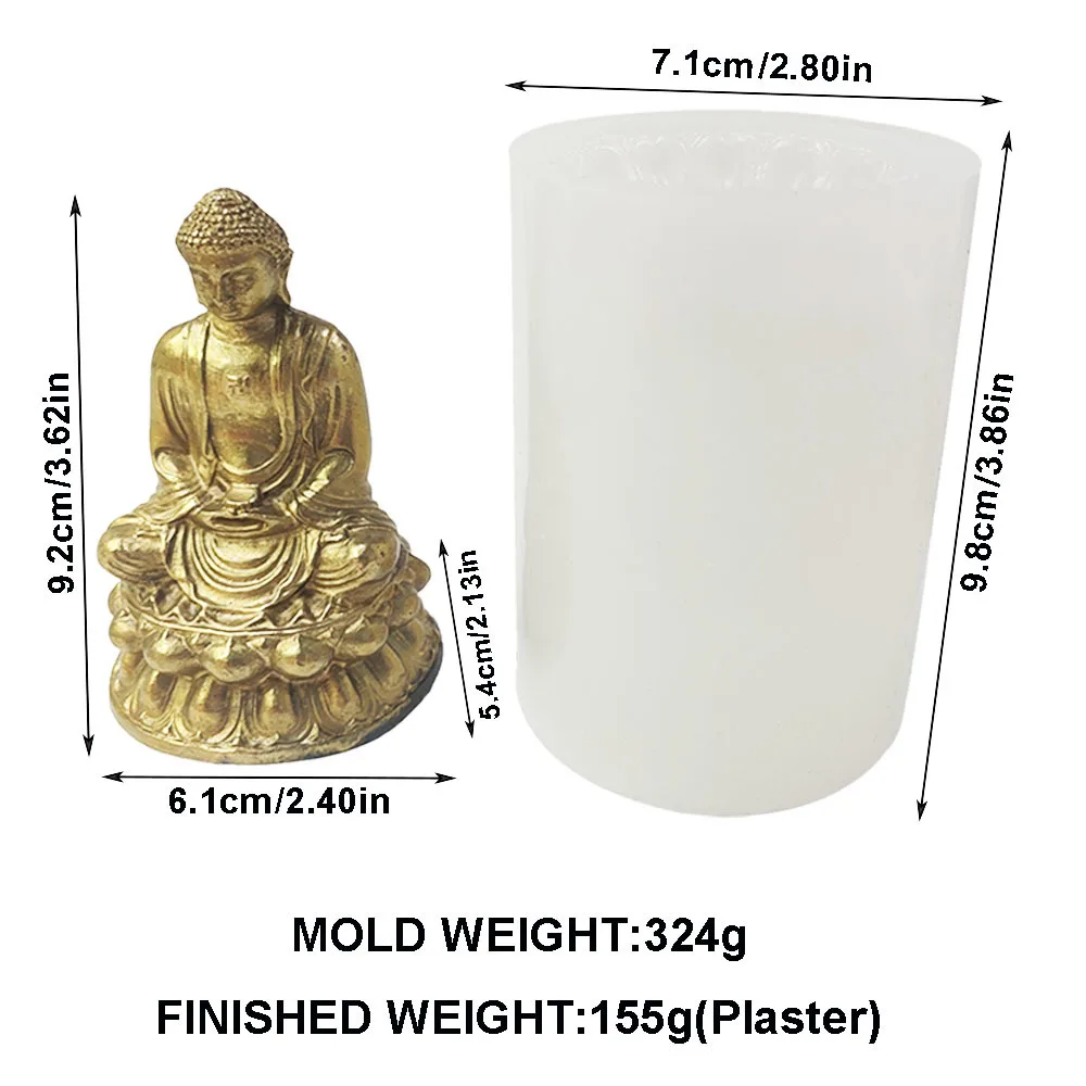 Meditation Buddha Modell DIY Silikon Form Hause Auto Dekoration Gips Harz Handwerk Backen Werkzeuge Handgemachte Kerze Form – Detail 10