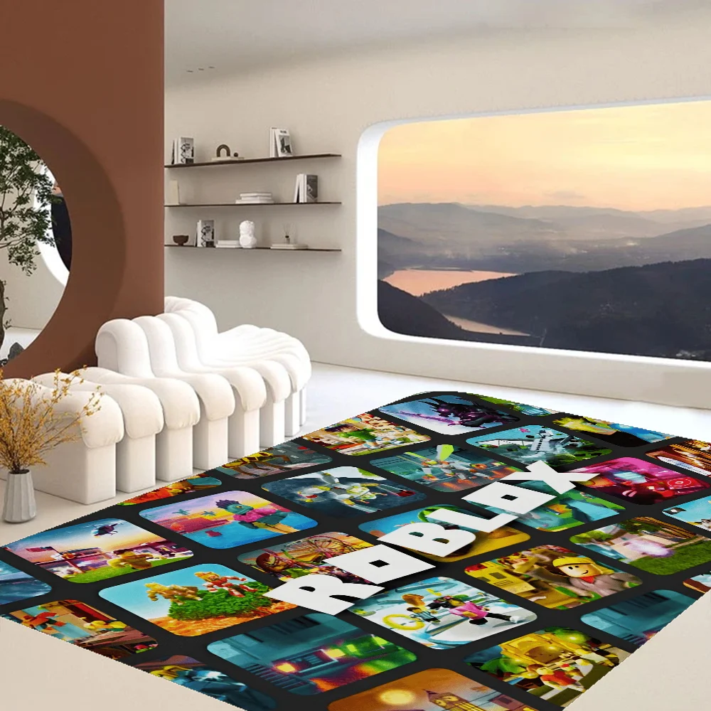 Game R-Robloxs Cool Hallway Carpet Non-Slip Laundry Room Mat Laundry Decor Balcony Child Living Room Bedside Area Rugs 3