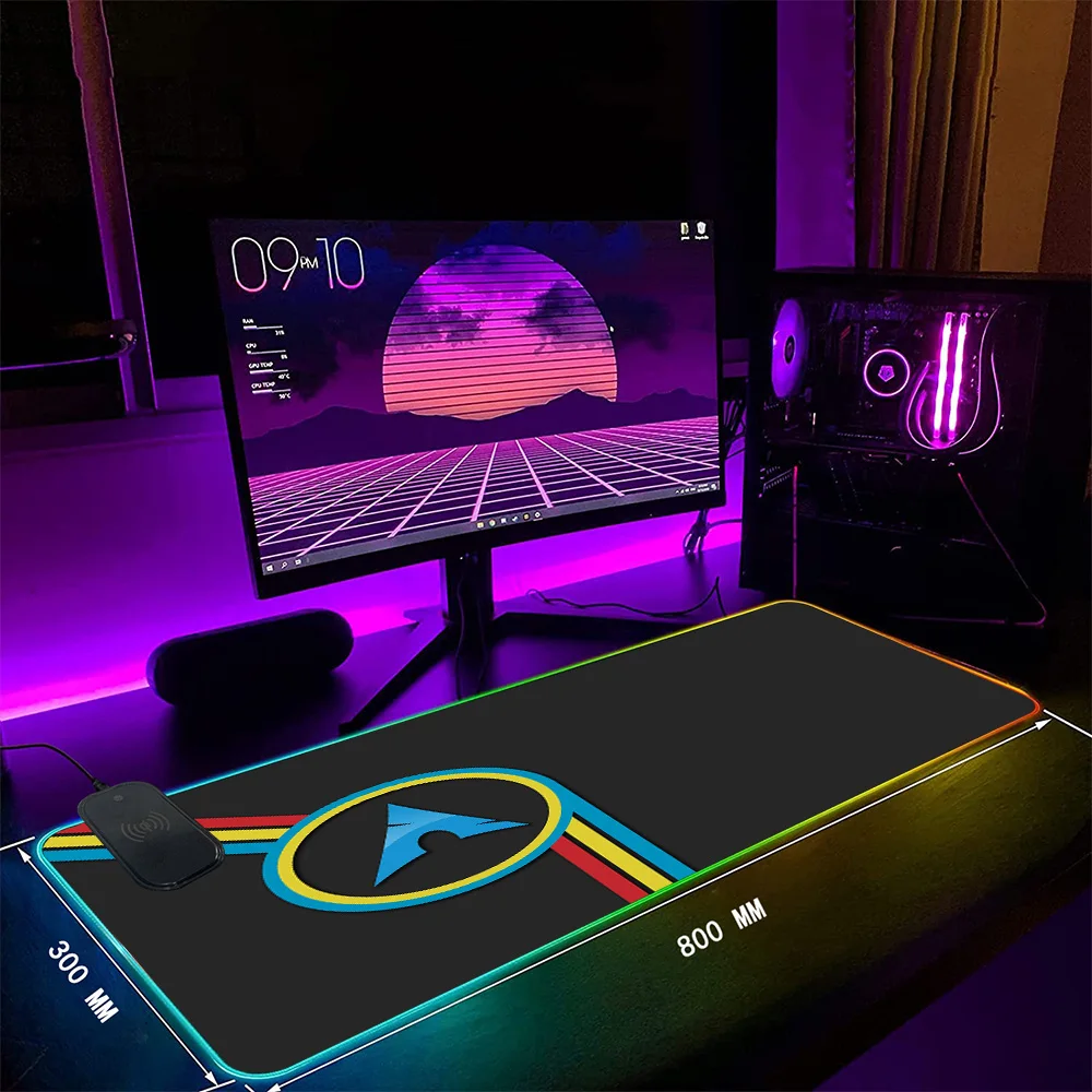 

MRGLZY Mobile Phone Wireless Charger Mouse Pad Mouse Pad with RgbLED Light Qi Mouse Pad for Gaming PC Laptop Gaming Table K-on