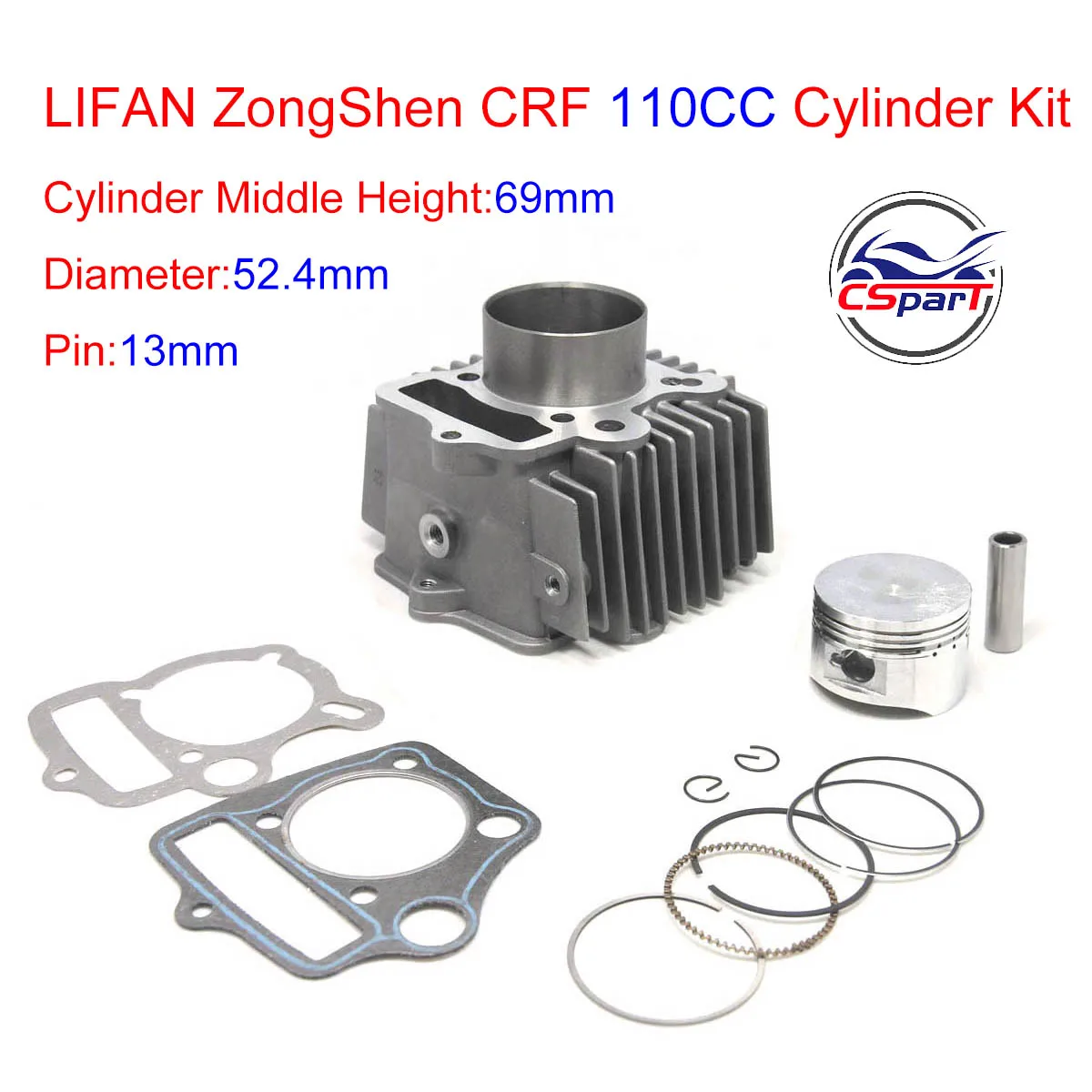 High-Performance 110cc Piston Rings & Gasket Kit for ATV and Dirt Bikes