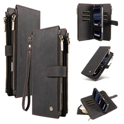 Stylish Faux Leather Wallet Phone Case with Lanyard - Shockproof and Elegant Design - Galaxy Note20 (Black)