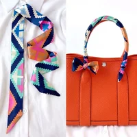 Skinny Silk Scarf Hair Strip Silk Ribbon Small Neck Scarves Bag Handle Ribbon Scarf Kerchief Ladies Ribbon Hair Band Small Scarf 2