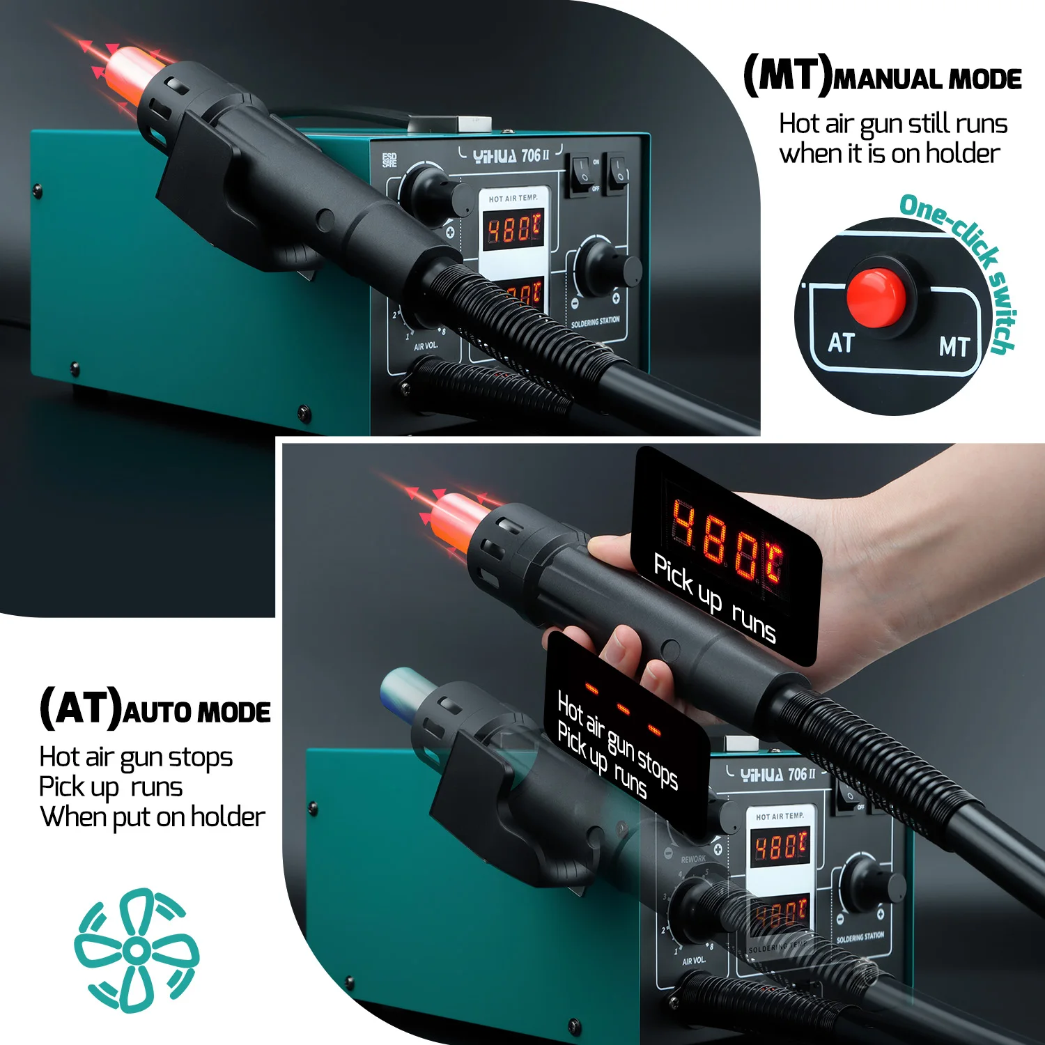 Desoldering Air Pump Hot Air Gun Rework Station T12 Tn Soldering Iron Station To