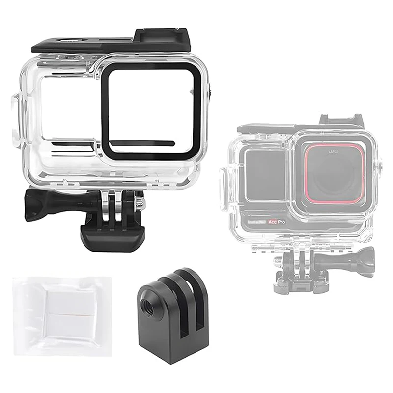 쉘 다이빙 케이스 방수 하우징, Insta360 Ace Pro 보호 커버, 투명 스포츠 카메라 액세서리, 60m