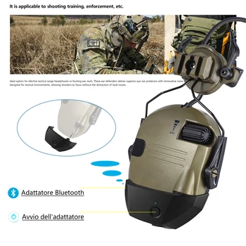ARM NEXTBluetooth Cuffie per protezione dell'udito Cuffie antirumore per tiro elettronico Cuffie antirumore per caccia Copertura per l'orecchio tattica