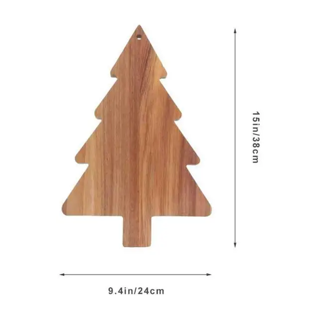 Christmas Cutting Board Wooden Charcuterie Board Kitchen Christmas Tree Cutting Board Vegetable Platter Serving Tray With Handle 6