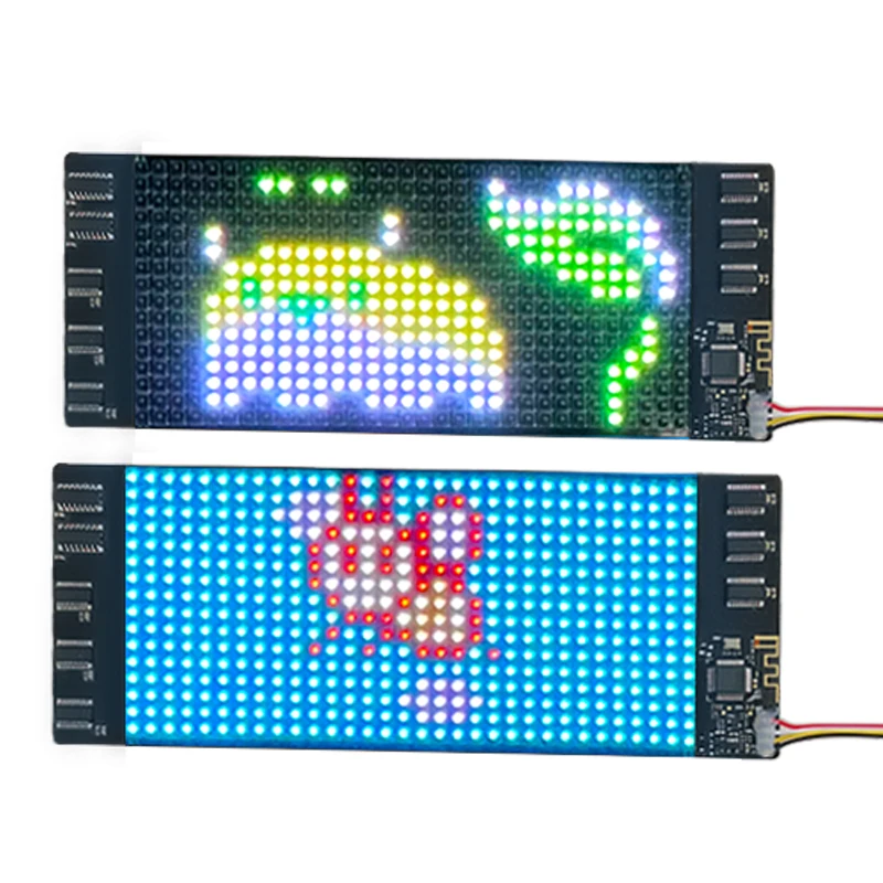 16*32 Pixel RGB Color Flexible LED Display Light Up DJ Equipment Decoration Cloth Hats Bags Insert DIY Flexible Led Screen Sheet