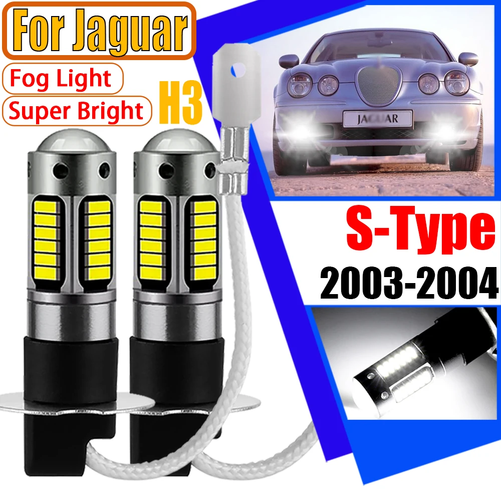 

2Pcs Car Led Lamp Canbus Error Free Auto H3 LED Front Headlight Fog Signal Light White Bulbs For Jaguar S-Type 2003 2004