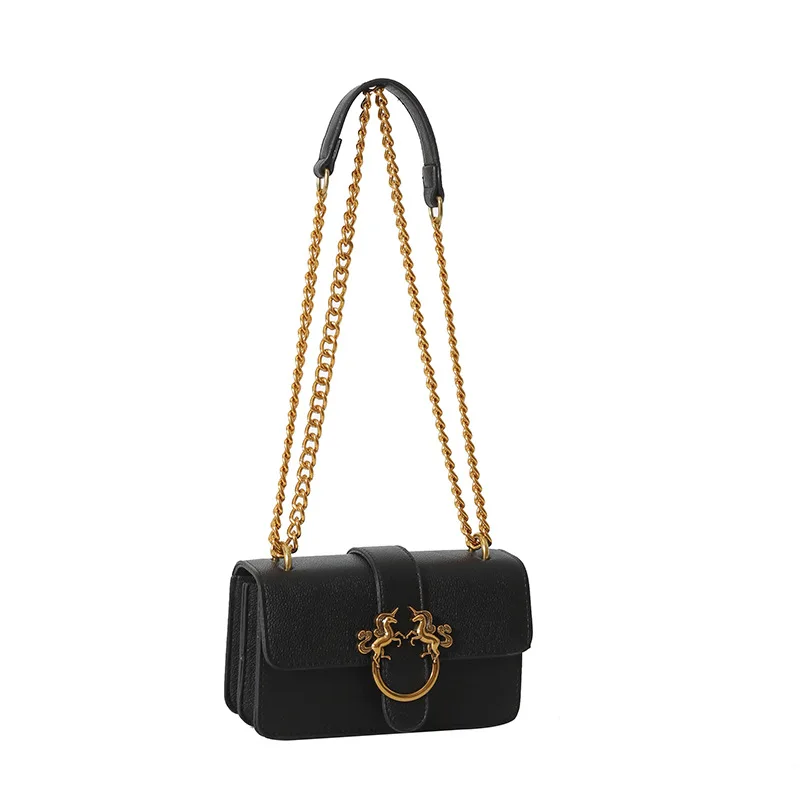 Luxury Brand Women's Shoulder Bag Handbag Crossbody Bird Pattern Y2k Small Square Chain Clutche Fashion Commuting Retro Style