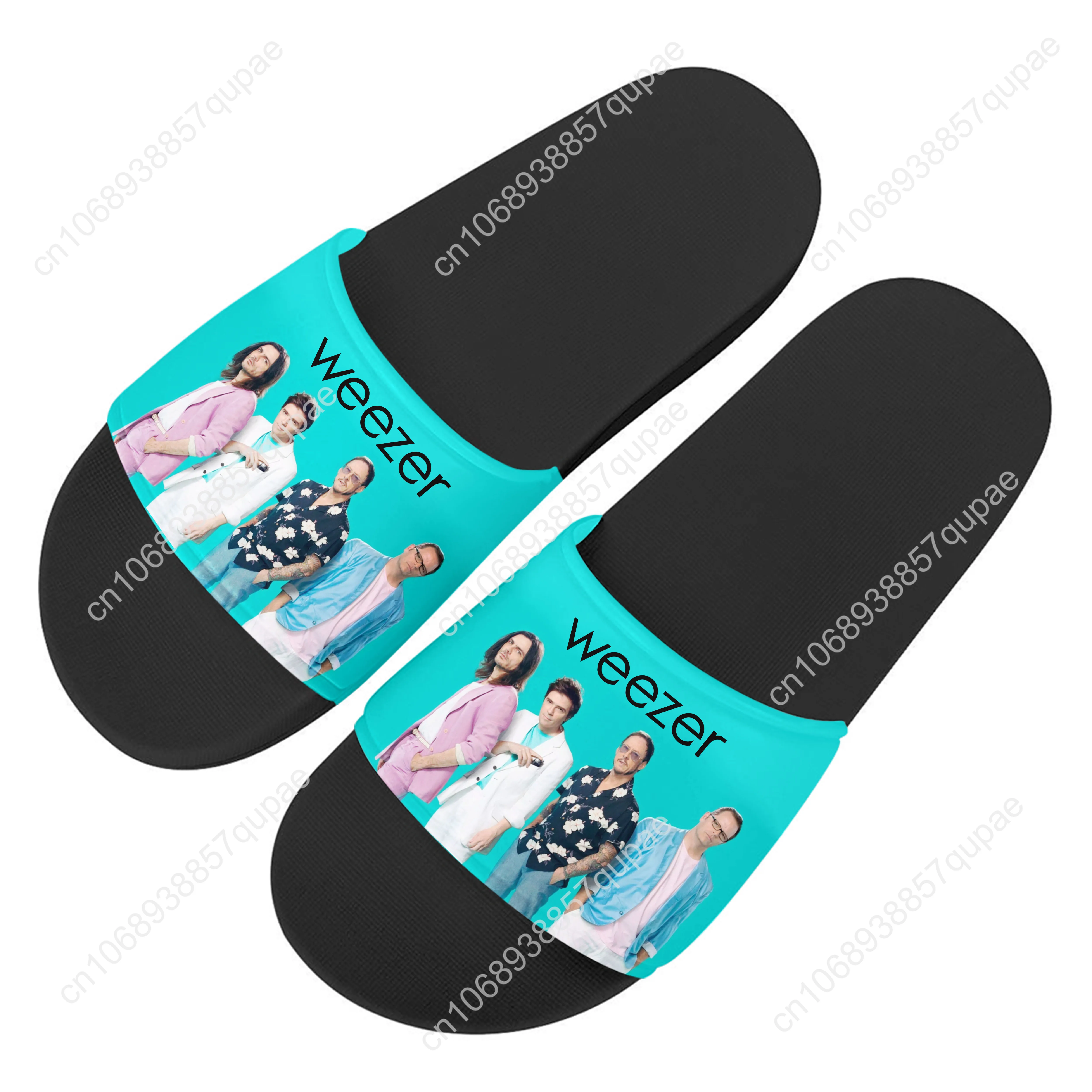 Weezer Slippers Home Water Shoes Pop Rock Band Singer Men Women Teenagers Beach Pool Sandals High Quality Custom Summer Slipper 2