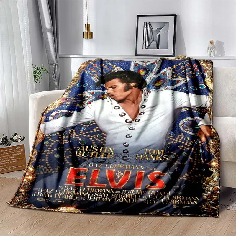 

3D Elvis Presley Retro Printed Blanket Fashion Warm Lightweight Living room Bedroom Sofa Bed For Picnic Blanket