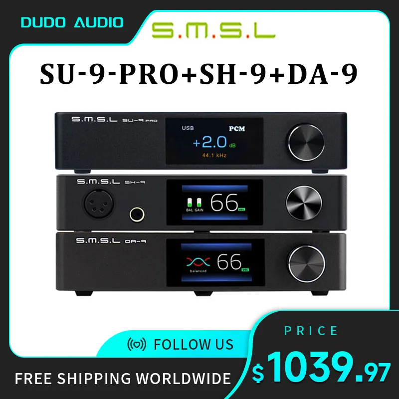 

SMSL SU-9 PRO Decoder+SH-9 Headphone Amplifier+DA-9 Power Amplifier SU9 PRO SH9 DA9 Bluetooth Dac Decoder Balanced Stereo Hi-res