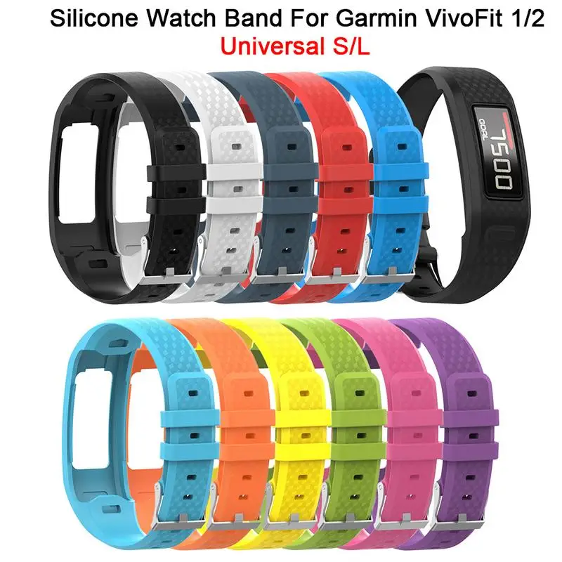 

Soft Silicone Watch Strap Replacement Wrist Band Sports Watch Band Straps For Garmin Vivofit 1/ Vivofit 2 Bracelet Belt S/L Size