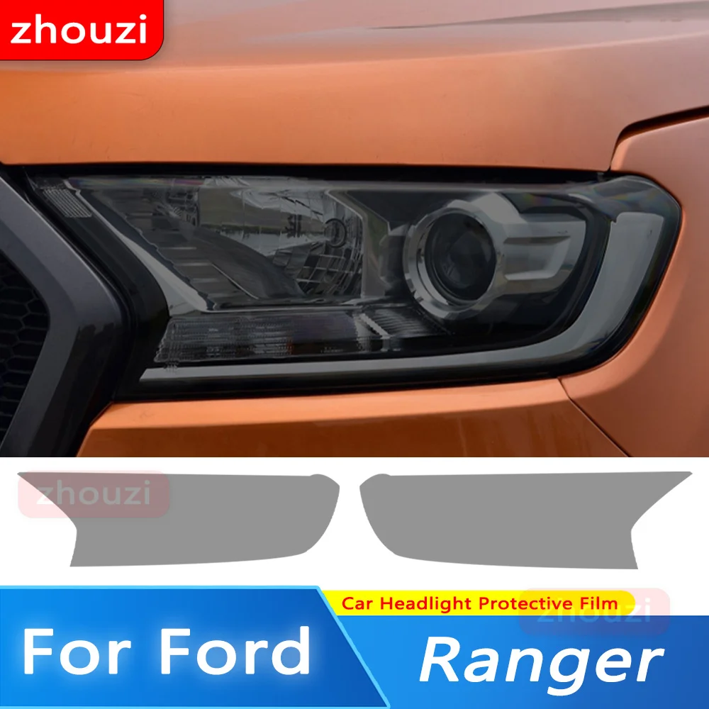 

2 Pcs Car Headlight Tint Black Protective Film Transparent TPU Sticker For Ford Ranger Wildtrak Raptor 2015-Present Accessories