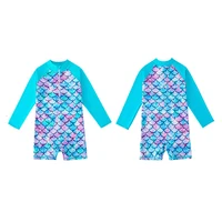 Girls Swimwear Kids Mermaid Swimsuit Suit for Pool /Hot Spring/Beach Long Sleeve One-Piece Rash Guard Swimwear 3-12 Years Old 6