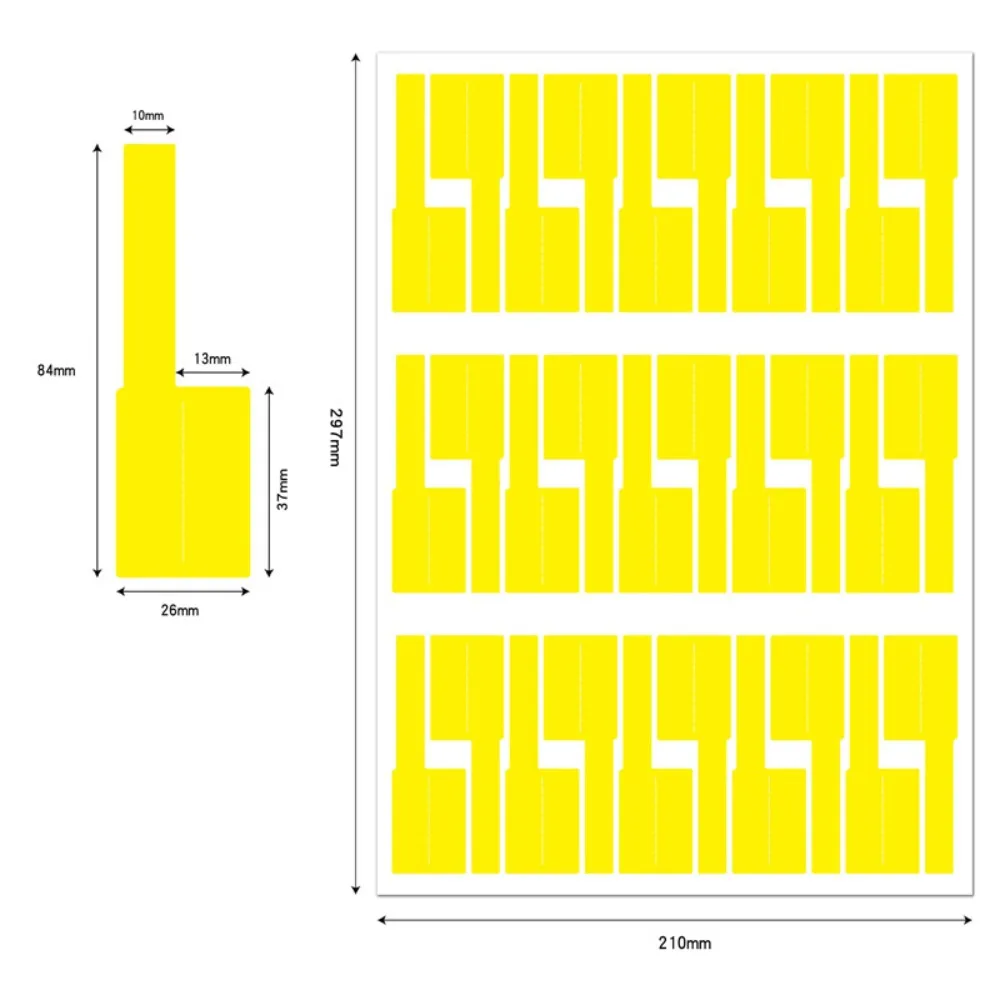 코드 태그 A4 자체 접착식 라벨 케이블 태그 케이블 라벨 자체 접착식 방수 네트워크 와이어 스티커 A4 방수