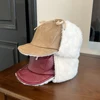 Wool Fur 2024 Luxury Winter Autumn Quality  Fur Hat Lamb Wool Bomber Hats For Men Earflaps Warm Ushanka Russian Hat Snow Cap 6