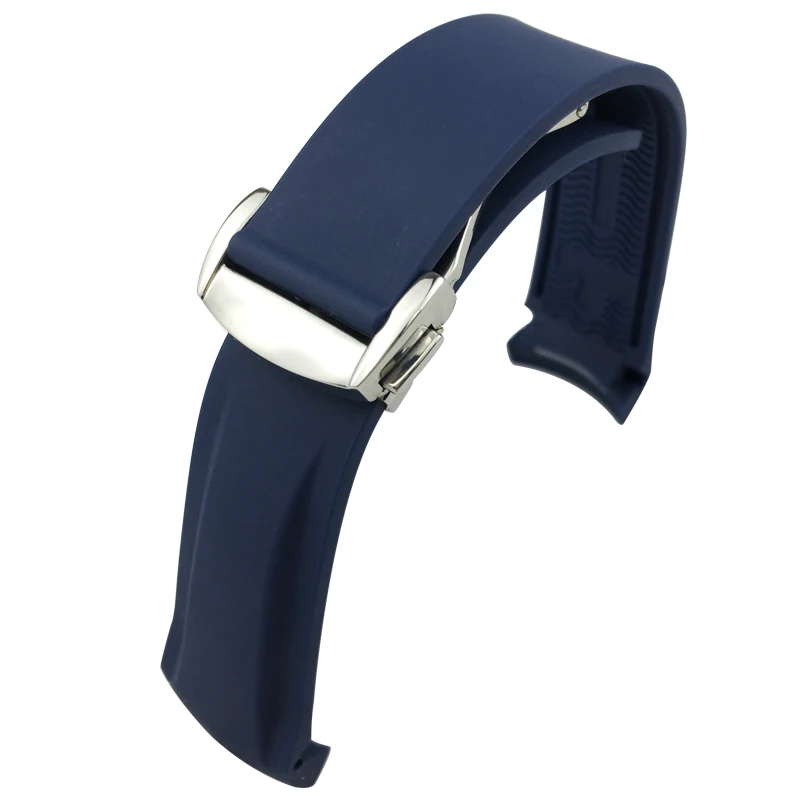 18mm 19mm 20mm 21mm 22mm Rubber Silicone Watch Bands For Omega Seamaster 300 speedmaster Strap Brand Watchband blue black orange