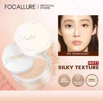 FOCALLURE Oil-Control Matte Loose Powder Waterproof Non-Cakey Translucent Silky Smooth Face Makeup Setting Powder Cosmetics