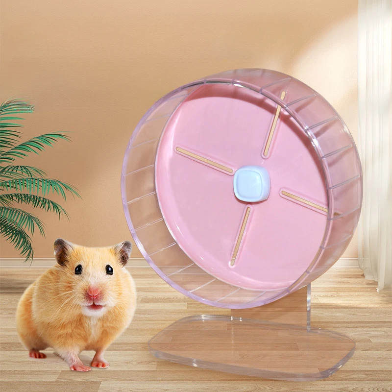 Hamsterwiel, 21 cm, stille hamsterwiel, super stille hamsteroefenwielen, loopwiel voor hamsters, instelbare standstille hamsterz-wiel voor gerbils, muizen, klein huisdier
