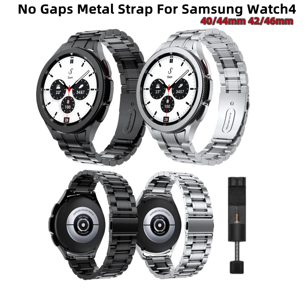 

For Samsung Stainless Steel Strap Bracelet Galaxy Watch4/5 40 44mm Watch5 Pro 45mm Wristband For Watch4 Classic 42 46mm Band