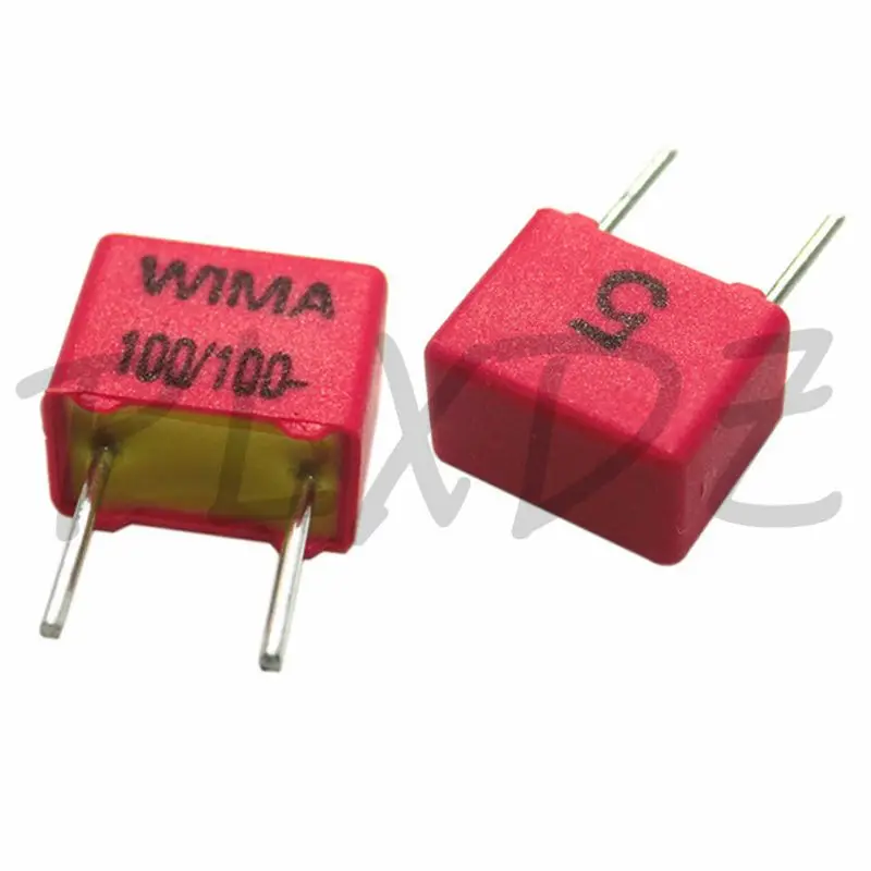 50-Pack CBB Capacitors - 100V, 0.001uF (102J), 5mm Pitch - Perfect For Electronics Projects