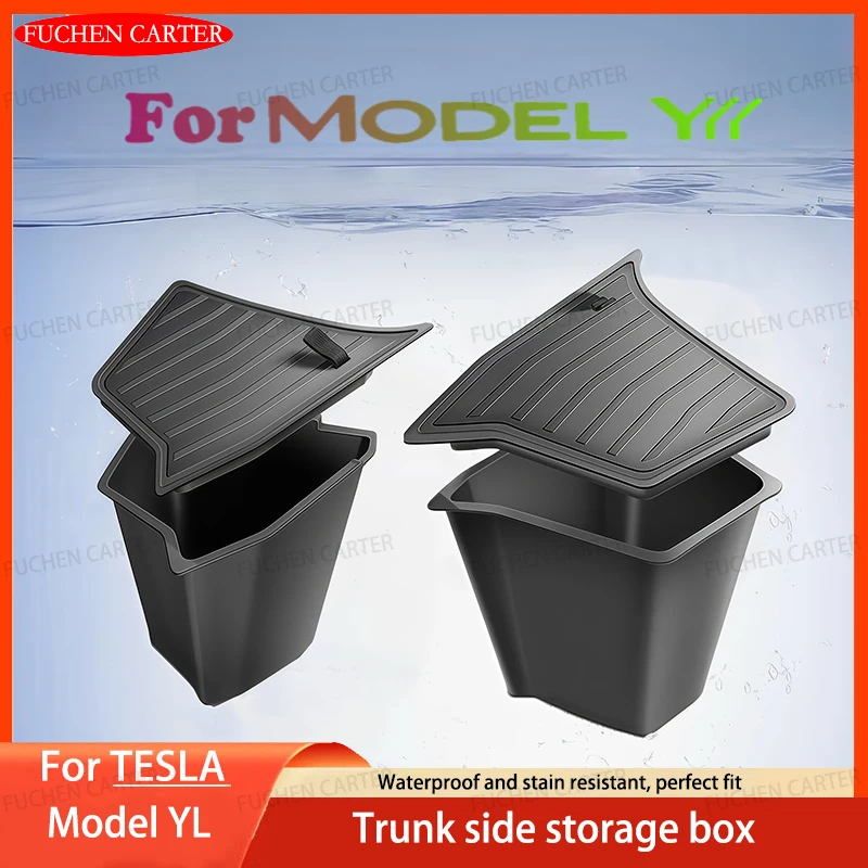 For Tesla New Model YL Launch 2026 Car Trunk Side Storage Box Cover Plate Organizer Car Trunk Side Storage Box Refit Accessories