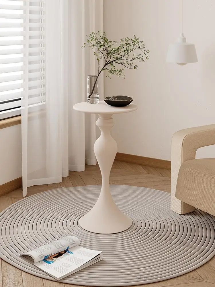 Cream Style Sofa Side Table Side Table Storage Rack Iron Small Coffee Mini Bedside Internet Popular Small Round