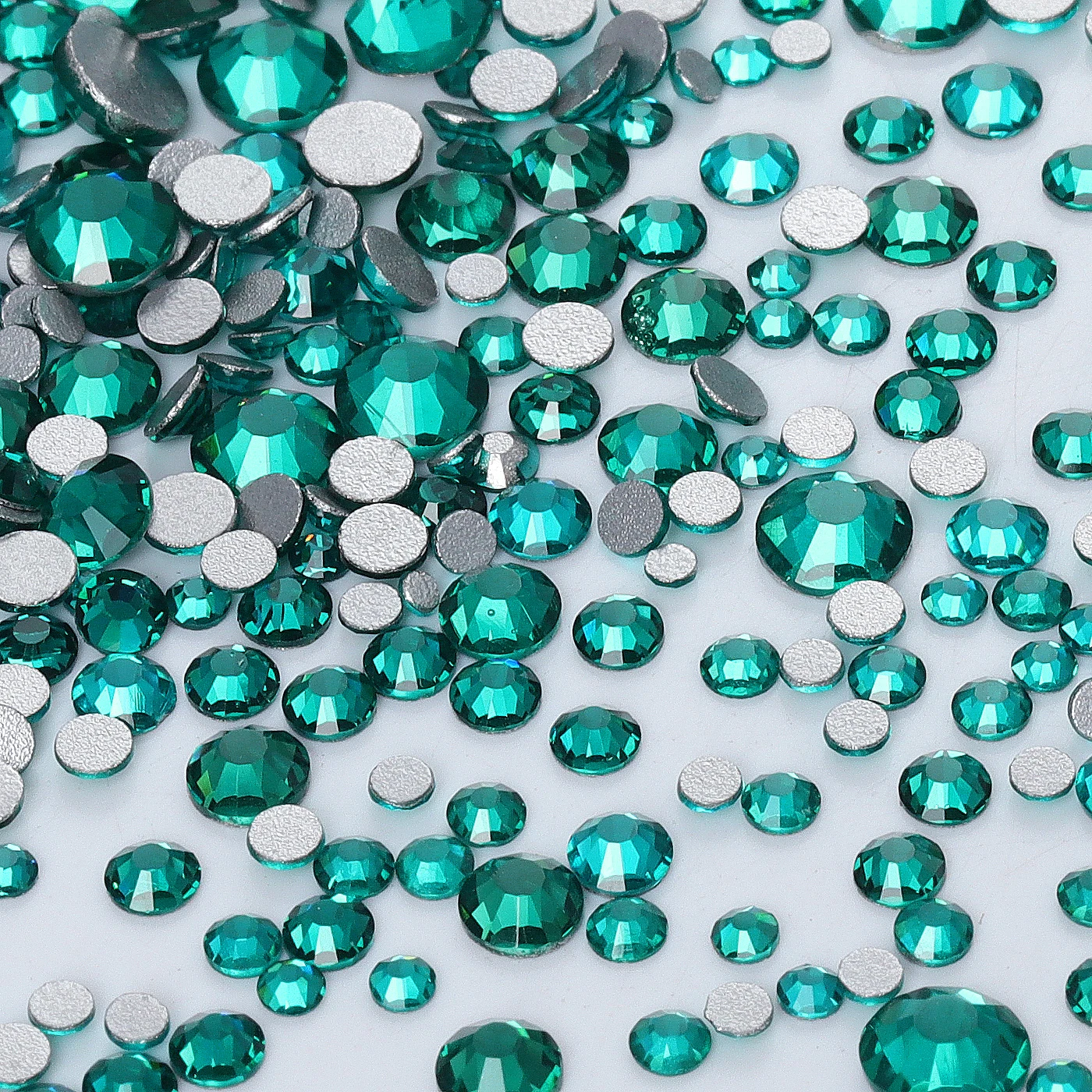 Vibrant Mix Size Round Glass Rhinestones