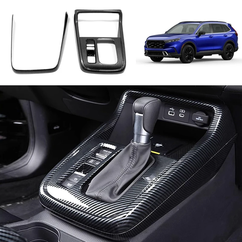 

For Honda CRV CR-V 2023 2024 Center Console Gear Shift Panel Cover Trim Car Interior Replacement - ABS Carbon Fiber