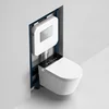 WC Wall Mounting Toilet Hanging Bowl Ceramic White Rimless Wall Hung Smart Toilet With Water Tank Smart Toilet 4