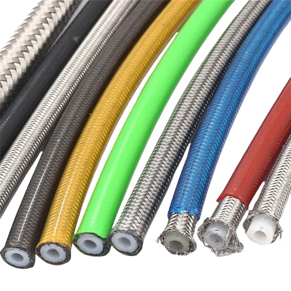 AN3 Steel Wire Weaving Motorcycle Brake Hose Explosion-proof High Temperature Resistant Reinforced Clutch Oil Pipe Universal 3.2 hydraulic brake hose