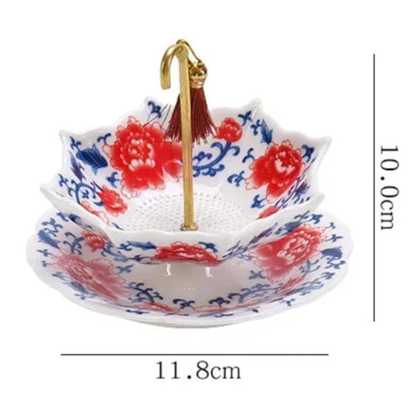 Creative blue & white umbrellas Tea strainers Ornaments Ceramic tea filters Chinese style Accessories Tea table Decoration Gifts