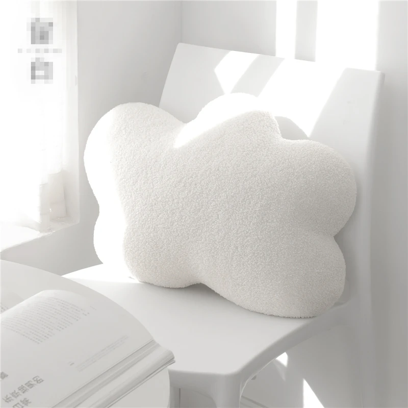 Cloud Pillow, Cute Pillows Clouds Shaped Throw Pillows, Soft Stuffed Plush  Throw Pillow Waist Rest Cushion Bedrest Pillows Chair Back Cushion White M