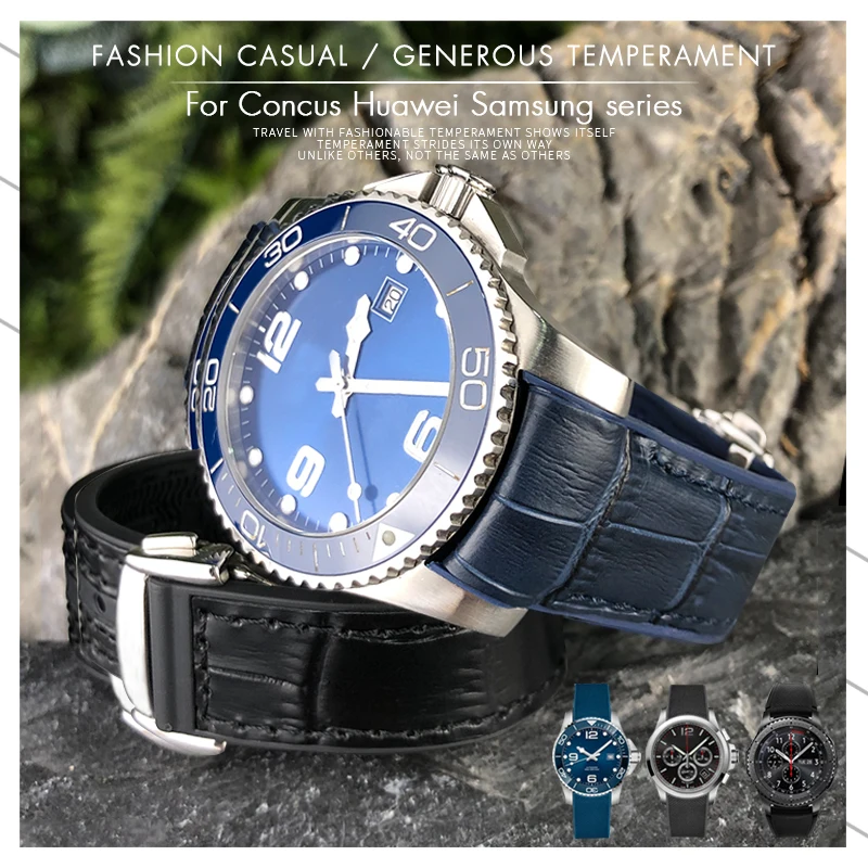 19mm20mm21mm22mmRubberLeatherSiliconeWatchStrapFitfor