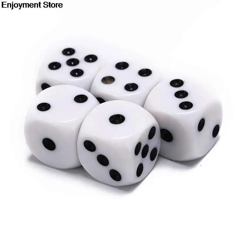 6 Sided Drinking Dice 16MM Acrylic Round Corner Data Party Game Cubes RPG Dice 5Pcs/Lot