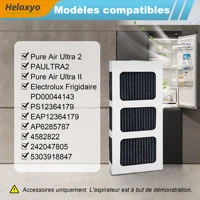 Filtre à air de remplacement pour réfrigérateur compatible avec Paultra2, filtre à air frais compatible avec Frigidaire Pure Air Ultra 2, Pure 3