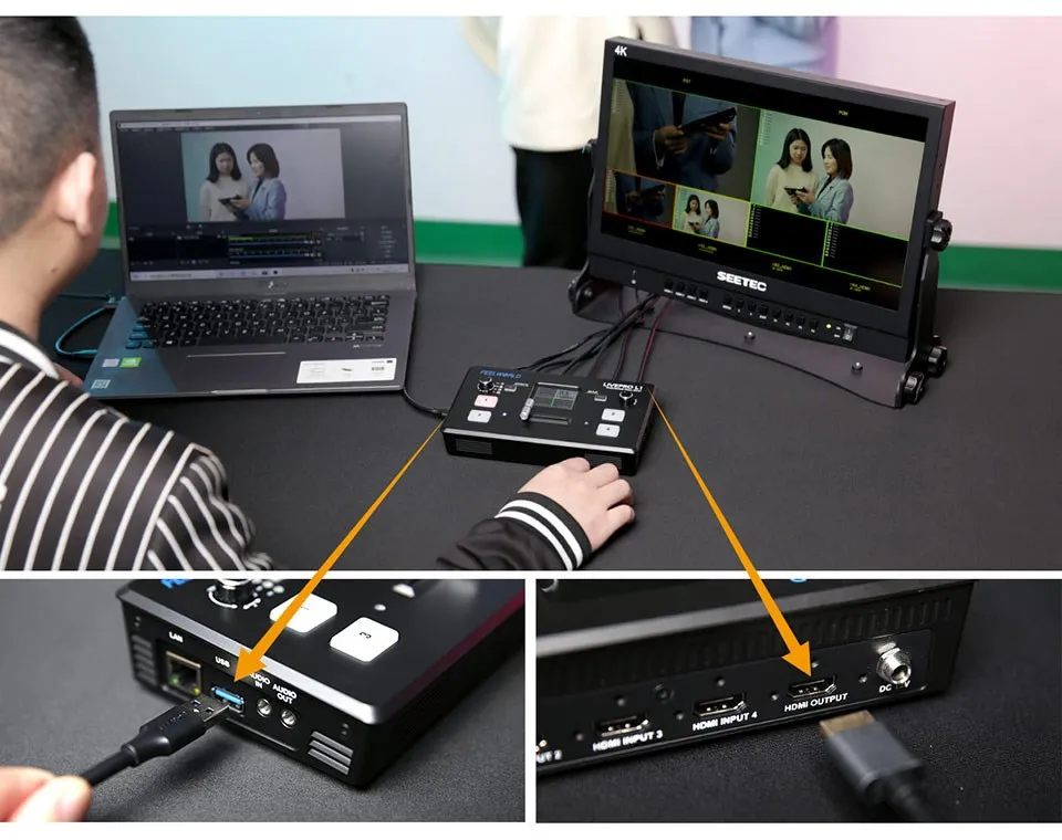 FEELWORLD LIVEPRO L1 V1 Multi Format Video Mixer Switcher 4xHDMI Inputs Camera P