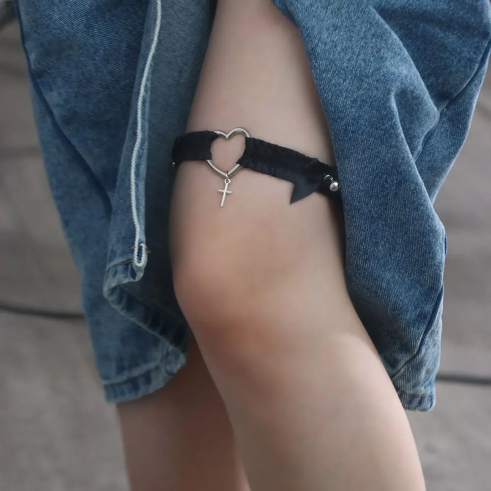 Fashion Harajuku Goth Punk Jk Sexy Heart Shape Leg Garter Female Suspenders