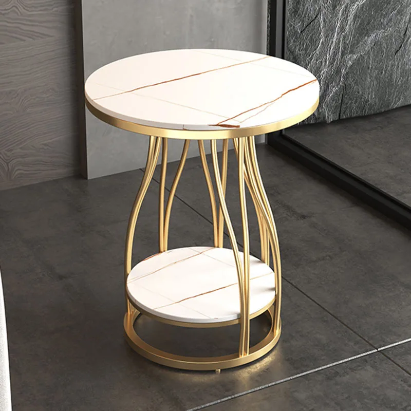Modern Design Luxury Coffee Tables Living Room Round Center Gold Metal