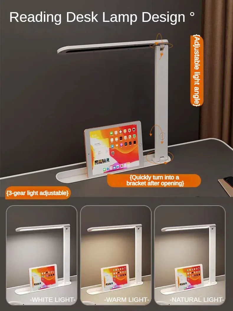 Description Picture 5 of itemFolding Laptop Table, Liftable Bed Table with Light, 5-gear Height Adjustable Computer Desk, Gaming Desk Reading Holder for Home