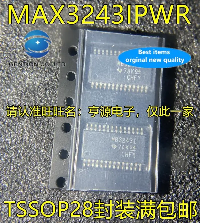 10pcs 100% 오리지널 신규 재고 있음 MAX3243IPWR MB3243I TSSOP28 풋 패치 트랜시버/드라이버 칩