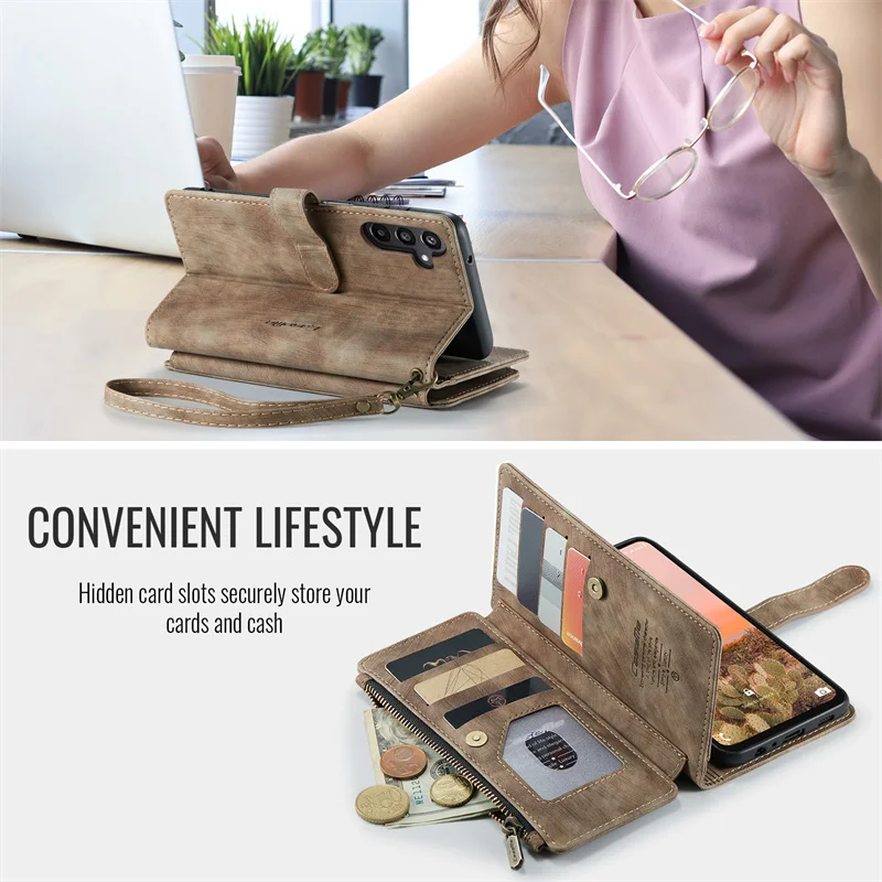 Leather Wallet Card Phone Case with Enhanced Protection and Stylish Design