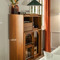 Wooden Closet Kitchen Cabinet Bar Display Big Storage Kitchen Shelves Wood Wine Cabinet Armario De Almacenamiento Furniture 2