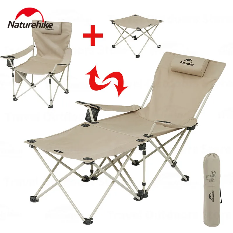 

Naturehike Chair 600D Oxford Cloth Outdoor Chair With Pillow Detachable Side Table Camping Fishing Foldable Beach Lounge Chair