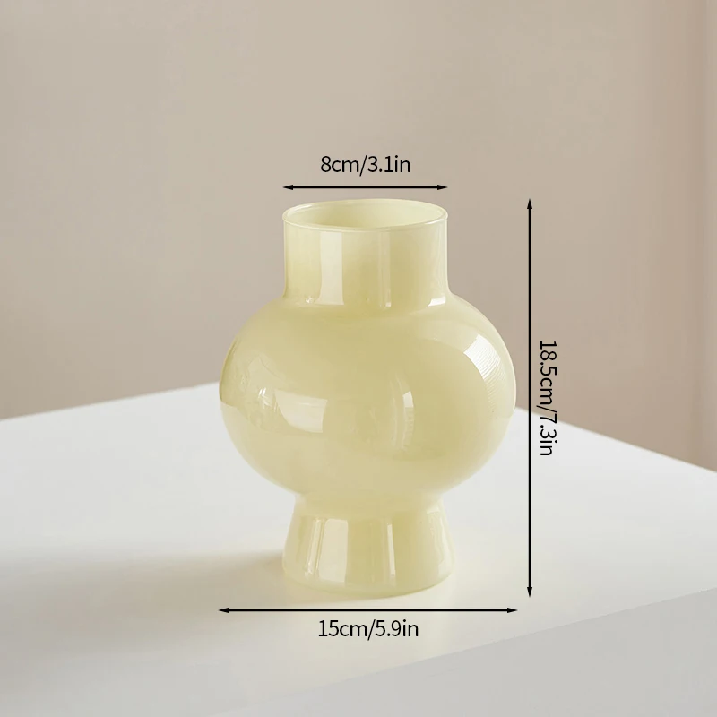 مزهرية زجاجية عتيقة لترتيب الزهور ، طراز إنز ، فاخ...