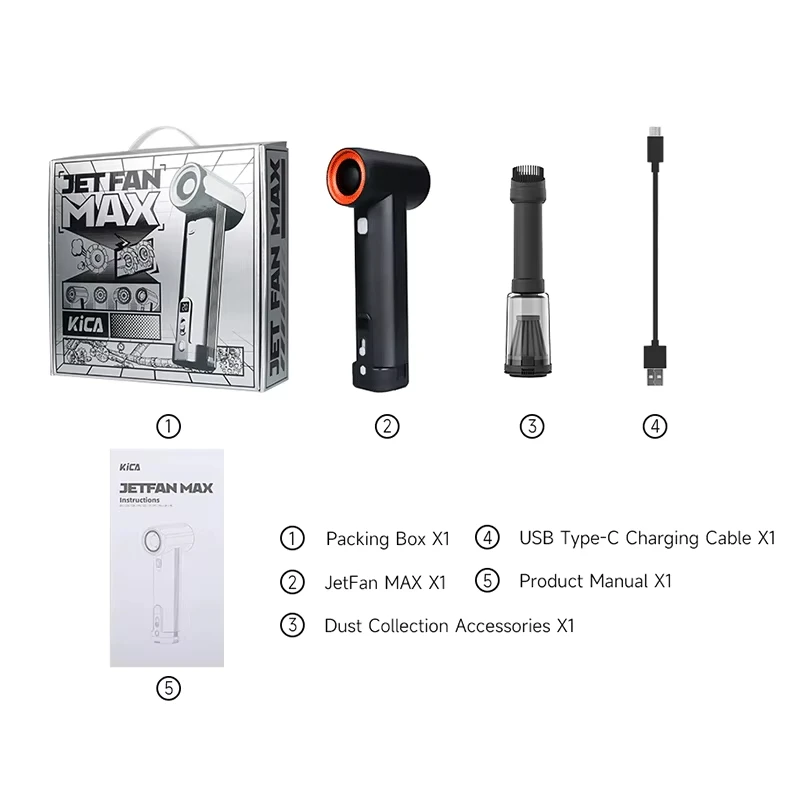 KiCA JetFan Max Turbofan Powerful High-Speed Fan 85000RPM Violent