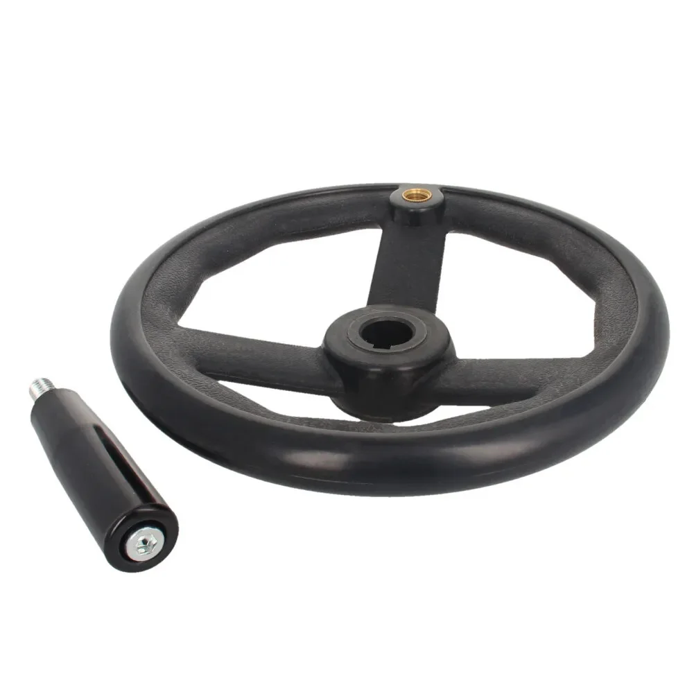 D125/200/100/160mm 3 Spoke Hand Wheel With Revolving Handle For Milling Machine Rotating Handle Modern Design Strong Insulation